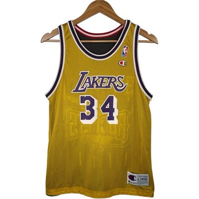 VTG Lakers/Rockets Shaq/Hakeem Reversible Champion Jersey L 14-16 Boys 90s NBA