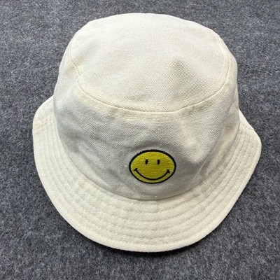 Smiley Originals Cream Recycled Cotton Blend Embroidered Bucket Hat