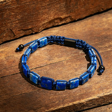 Natural Lapis Lazuli  Blue Stone Healing Protection Powerful Men Women Bracelet