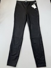 Good American Pants Womens Size 3 Black Faux Leather Leggings Pull On GLV327 NWT