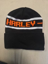 New MADE IN USA Harley Davidson Winter Knit Beanie Hat Black
