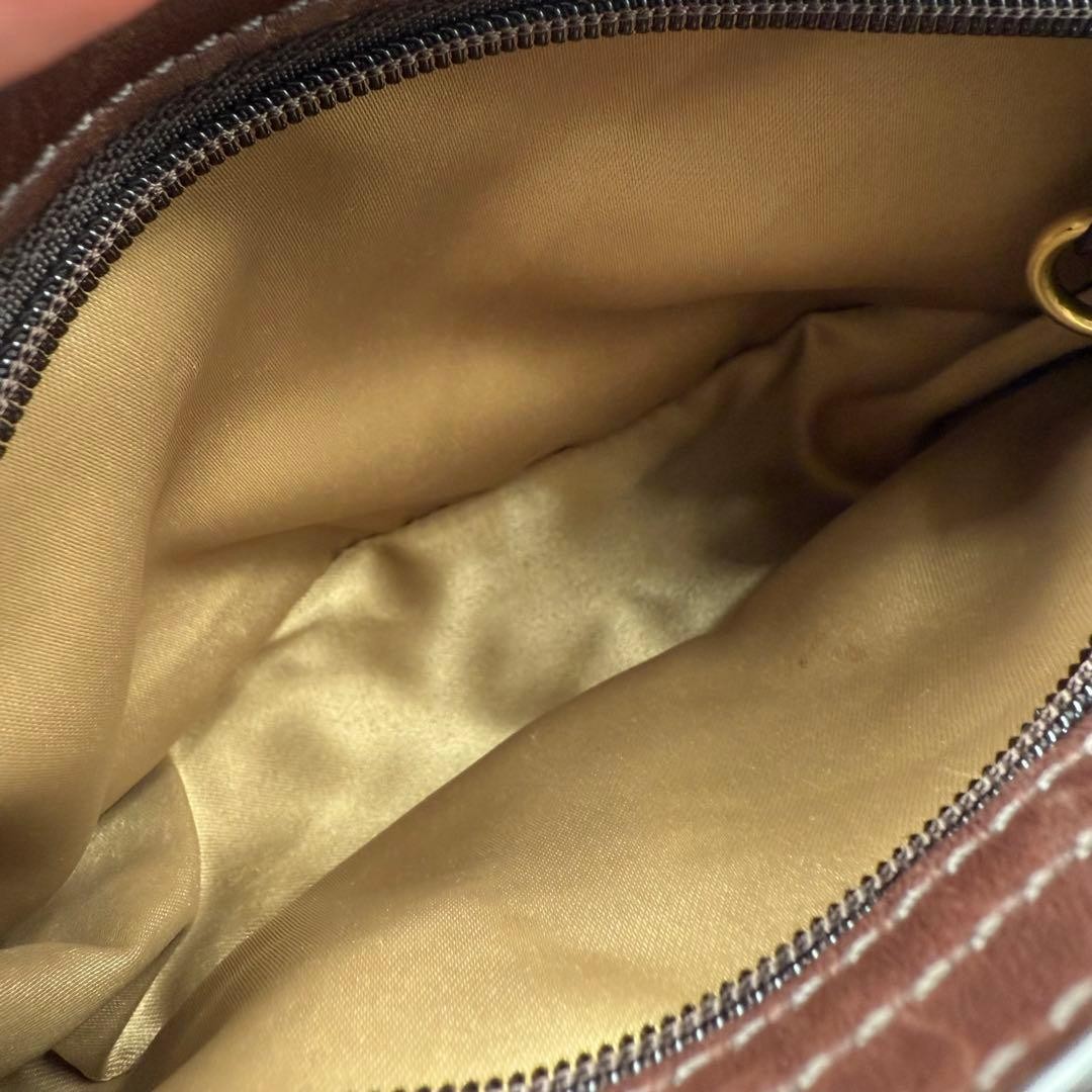 Coach Pouch Bag Patchwork Brown Leather Women Use… - image 16