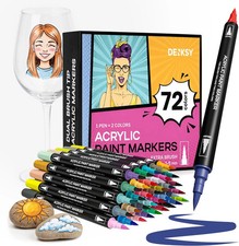 72 Colors Art Paint Markers, Dual Tip Art Markers Set Fine with Brush Tip Fi