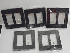 5pk Black Wall Outlet Cover Plastic 2 Gang Screwless