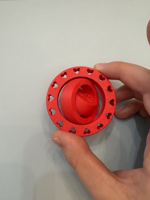 Red Heart Spinner Fidget Toy Stress Relief Cute Desk Toy 3D Printed Gift Idea