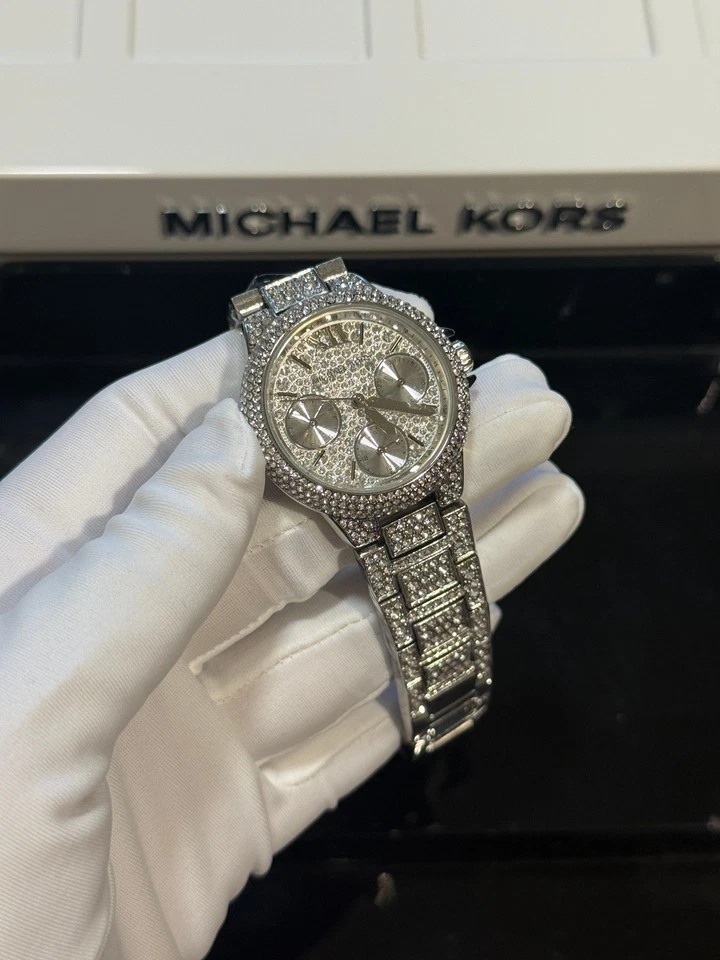 Brand New MK6996 Mini Camille Silver Tone Pave Women's Watch - Image 2 of 4