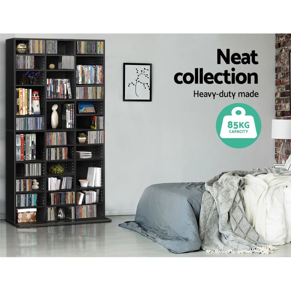 Artiss Bookshelf Display Shelves CD DVD Storage Rack Stand Bookcase Black BERT - image 4 of 4