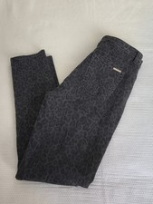 Michael Kors Women Leopard-Print Straight Skinny Jeans - Charcoal Wash Size 8.