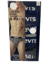 Levi's Men's Large 36-38 Premium Cotton Low Rise Briefs Multicolor 5-Pack NWT