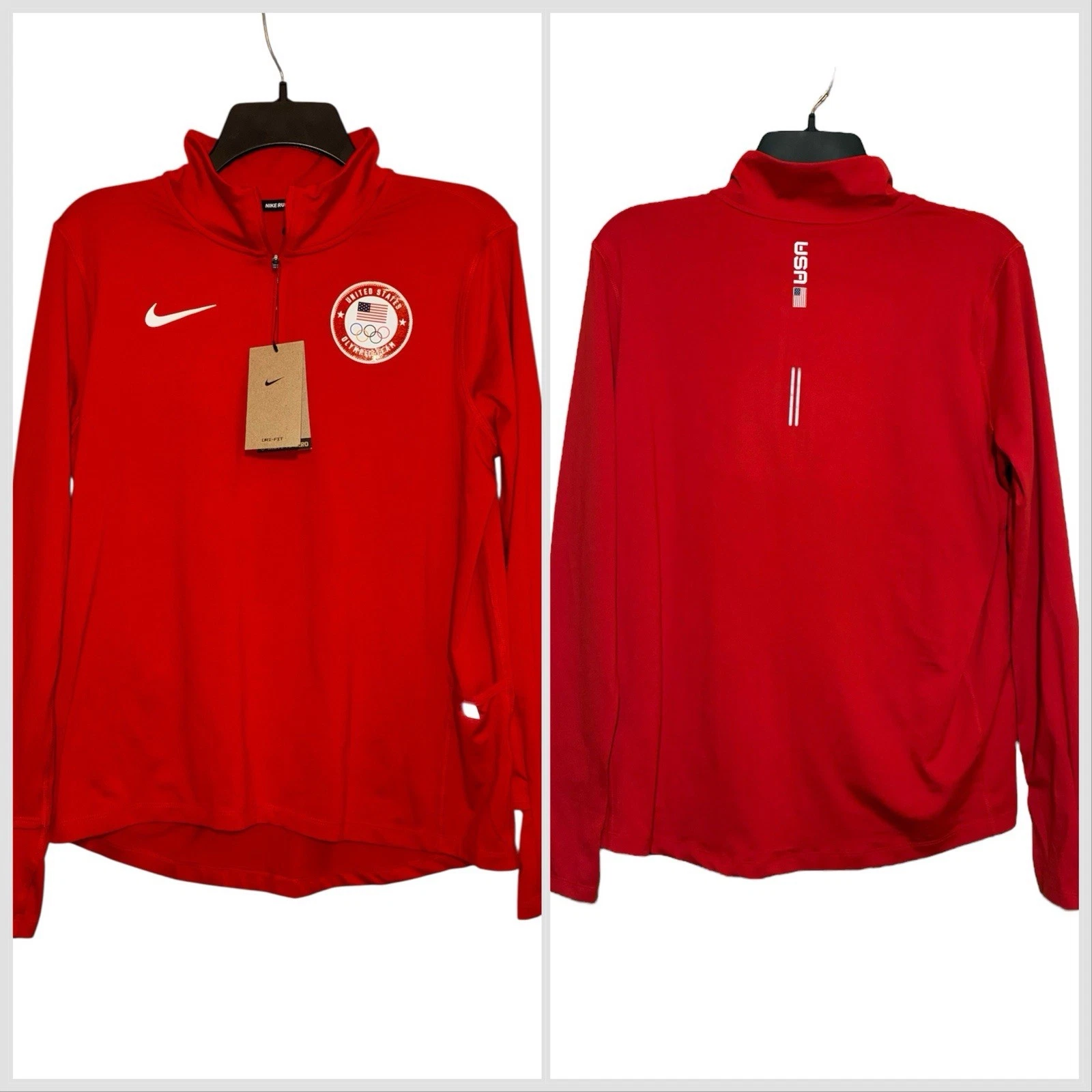 Nike Element Team USA Olympic Women 1/4 Zip Running Top DH4836-611 Size M