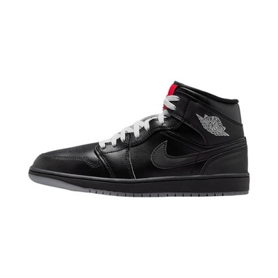 Air Jordan 1 Mid SE Men's Shoes (HV5177-010, Black/White/ Grey/Black) Size 10.5