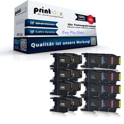 20x Quality kompatible Tintenpatronen für Brother DCPJ525W DCPJ725DW LC12 Easy P
