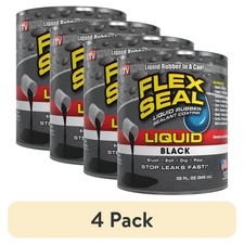 4 pack Flex Seal Liquid Rubber Sealant Coating, 32 oz, Black