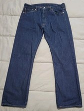 Levis 501 Jeans Mens W38 L32 Dark Blue Denim Regular Straight Premium Big E