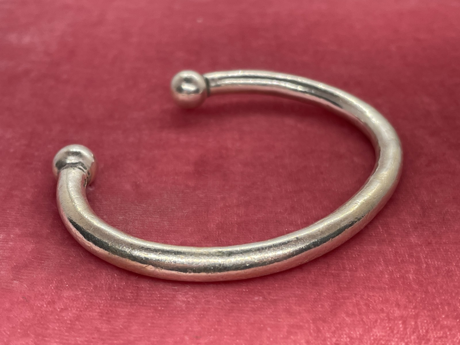 SOLID STERLING SILVER BANGLE BRACELET 30.2G VINTA… - image 3