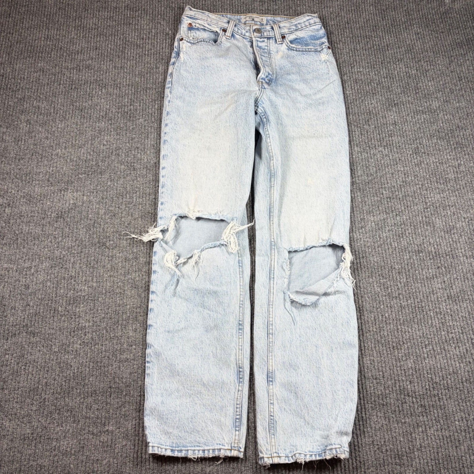 Abercrombie & Fitch Jeans Womens 25 The Dad High Rise Distressed Light Wash