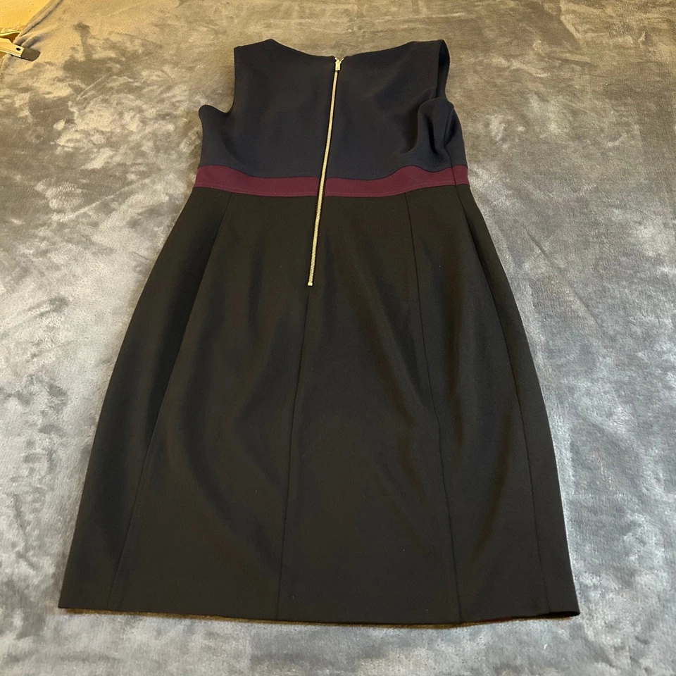 Vestido Tommy Hilfiger Azul Marino Borgoña Colorblock Funda Sin Mangas Mujer Talla 10 Foto 3 de 4