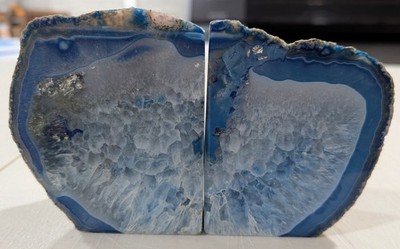 Sold as Shown: One of a Kind Genuine Brazilian Extra Quality Agate Bookends