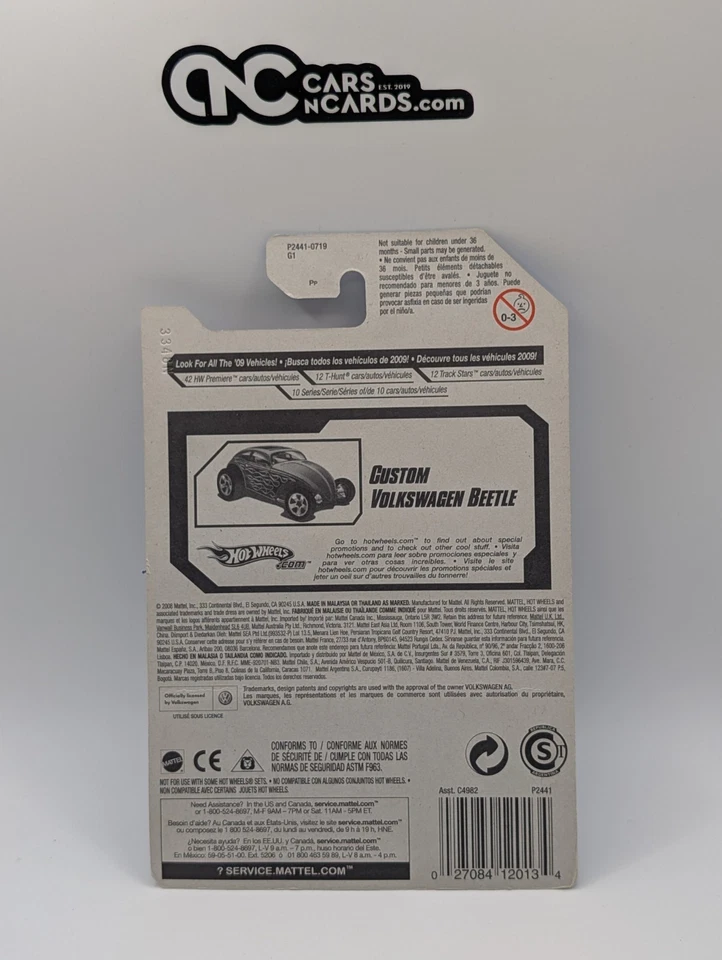 2009 Hot Wheels Heat 5/10 Fleet Custom Volkswagen Beetle Red 121/190 - Image 2 of 2