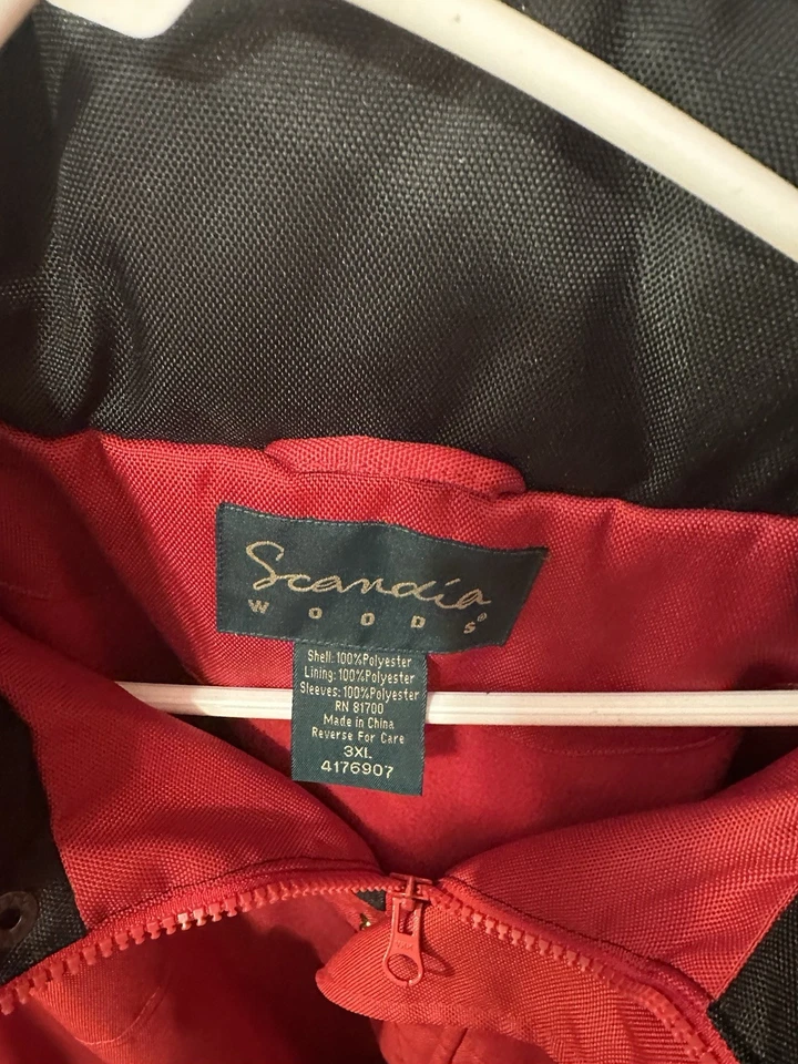 Chaqueta de hombre Scandia Woods roja y negra con cremallera completa 3xl Foto 2 de 4