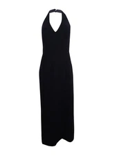 Calvin Klein Women's   Sleeveless Halter Long Gown  (2, Black) 700289341503