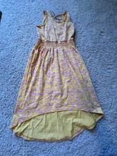 !NWOT! Tea Collection Girl’s High-lo Floral Strap Orange Sleeveless Dress Size10