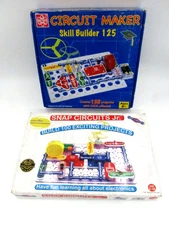 2 Elenco Circuit Maker 125 & Snap Circuit Jr Learning Build Electronics Complete