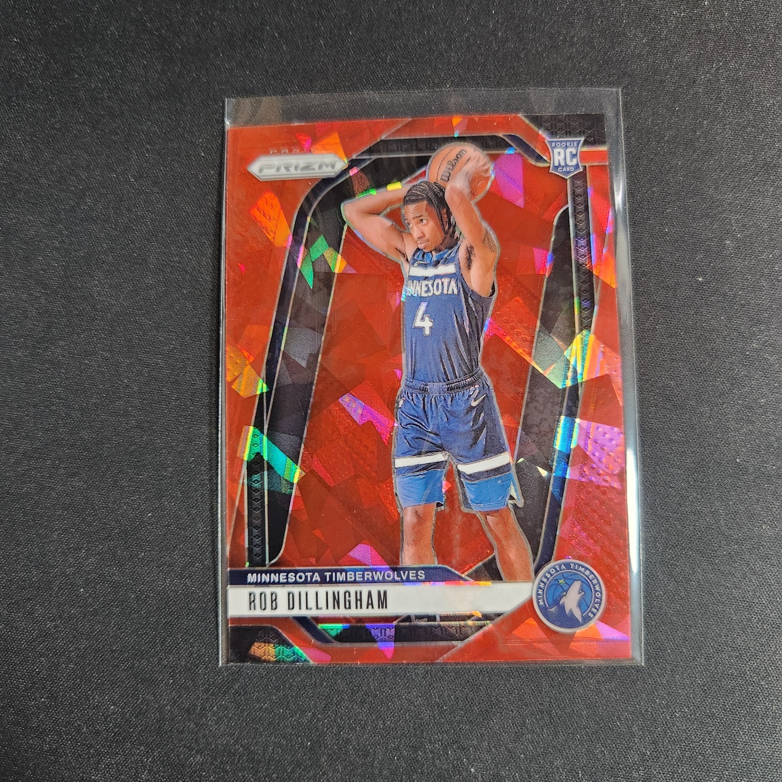 2024-25 Panini Prizm Rob Dillingham RC Red Ice Rookie #250 Timberwolves    L49