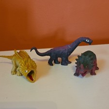 Set of 3 Plastic Dinosaur Figures Pretend Play Ages 3-7 Toy for Kids 3-4 4-7