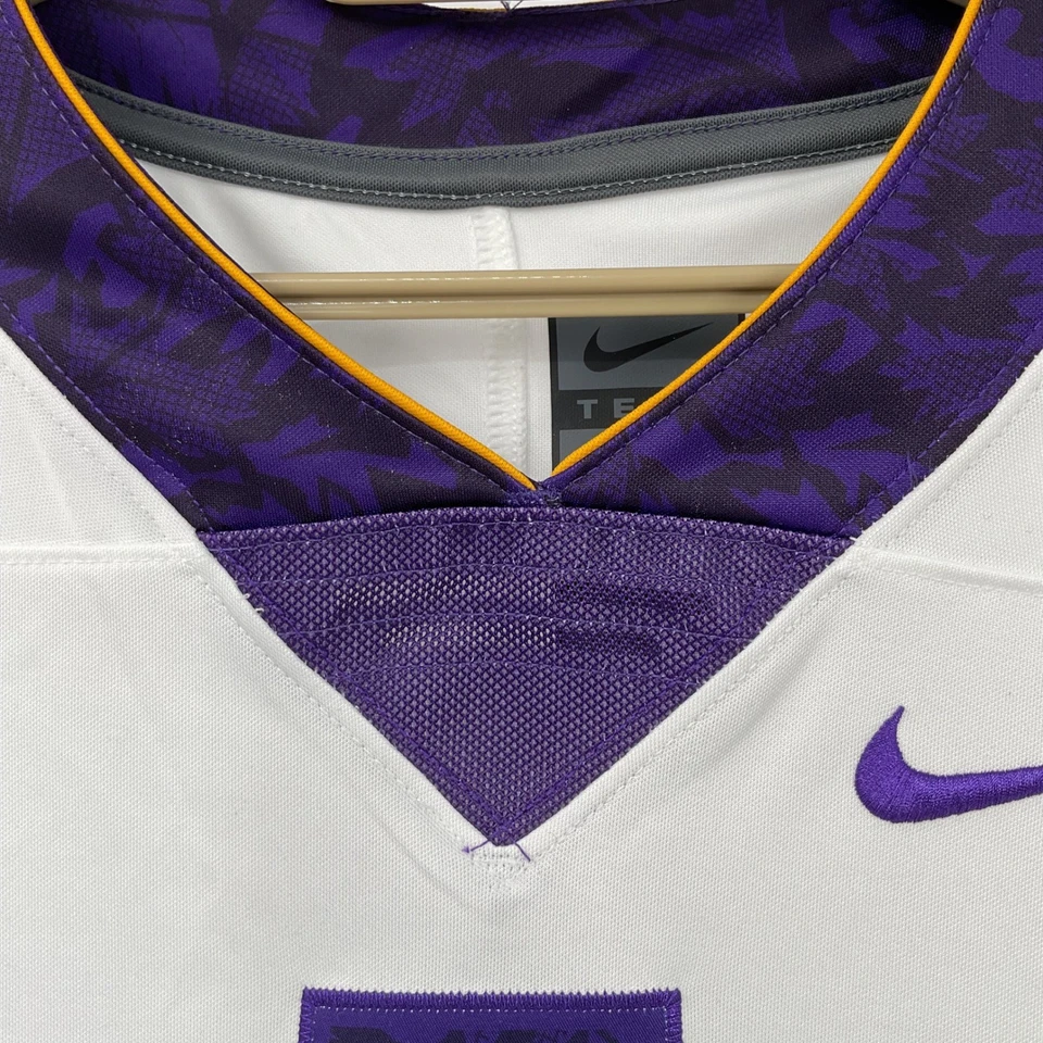 Nike LSU Tigers #1 Jersey White Purple Gold Youth Size M Football - Image 2 of 4