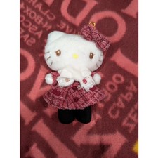 Sanrio Hello Kitty Winter Dress-Up Mascot Holder Tweed Outfit Plush