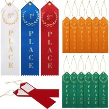 60 Pcs Award Ribbons Set for 1st - 5th, Event Card Rope Included, Match Priz...