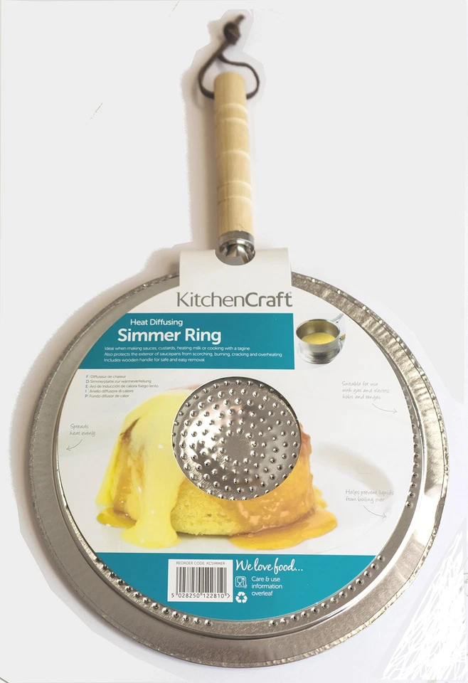 Kitchen Craft KCSIMMER Spargifiamma con Manico in Legno, 21 cm, Rame, Argen 00ti - Immagine 2 di 3