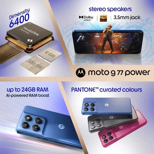 Motorola G77 Power 128GB 8GB RAM PANTONE Impenetrable Unlocked Dual SIM 5G Phone - Picture 5 of 9