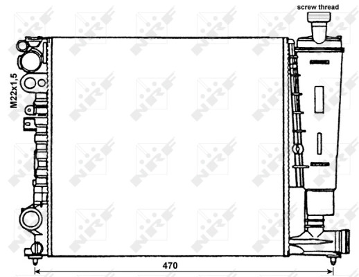 Radiateur de refroidissement moteur NRF 58959 anti-surchauffe en aluminium renforcé pour OE 1301P1