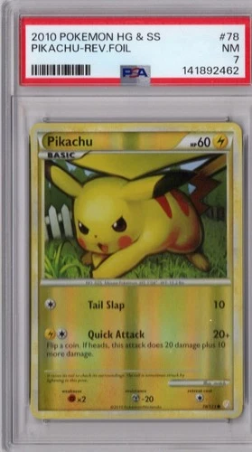 Pikachu 78/123 Heartgold & Soulsilver Reverse Holo LP 2010 PSA 7