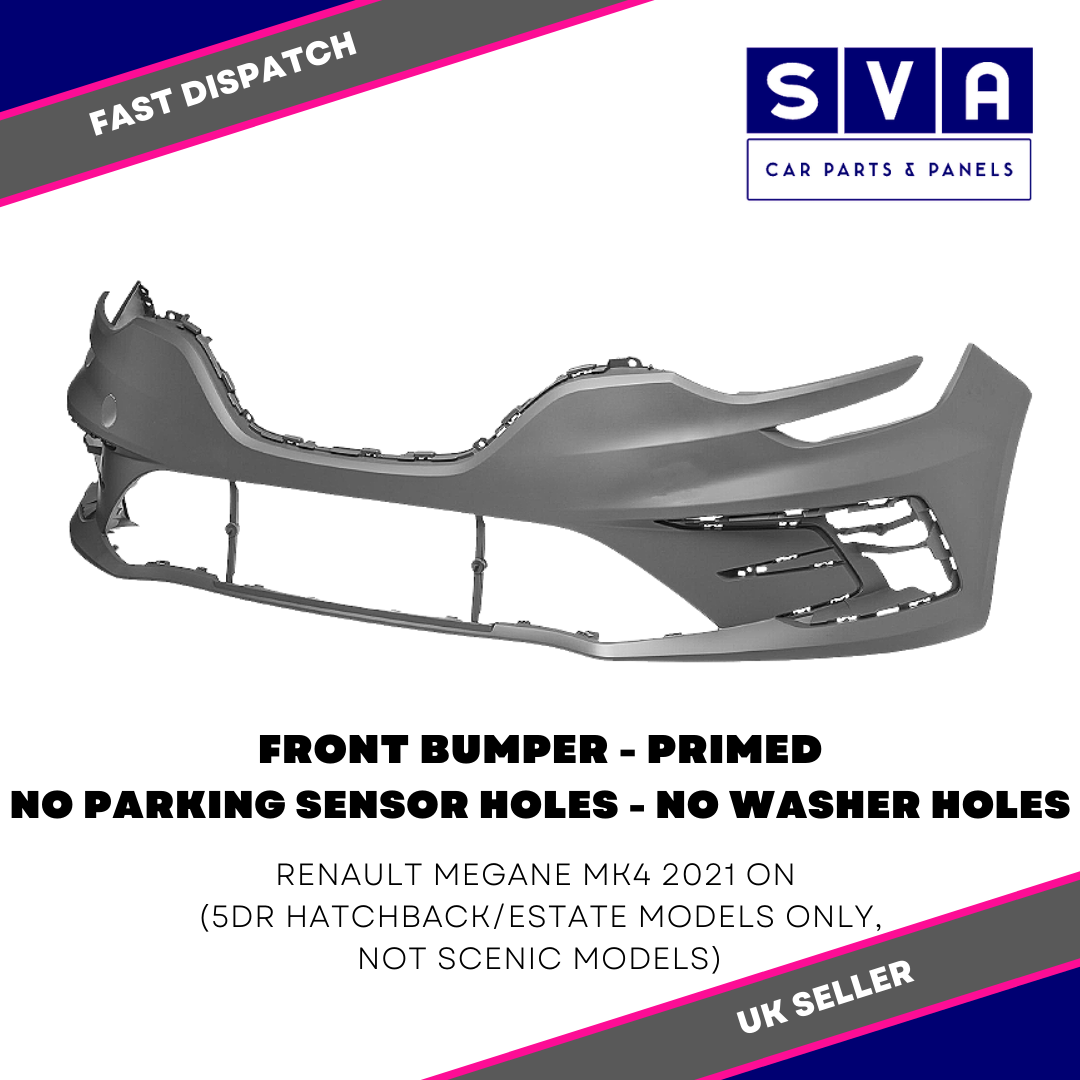 For Renault Megane Mk4 2021> Front Bumper Primed No Parking Insurance Approved