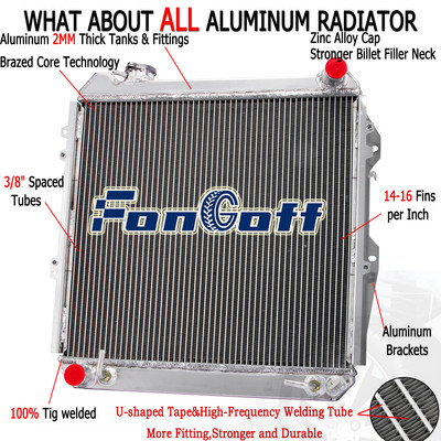 For 1988-1995 Toyota 4 Runner SR5 Pickup DLX V6 3.0L Gas 4 Row Aluminum Radiator