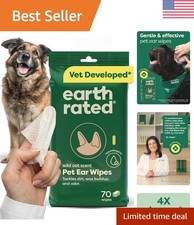 70 Count Wild Oat Scented Ear Wipes for Dogs Cats - Hypoallergenic Care
