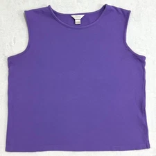 CJ Banks Tank Top Women's 1X Purple Sleeveless Scoop Neck Shirt Stretch Casual