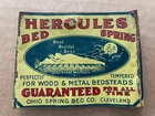 Vintage HERCULES BED SPRING Tin Sign Moon Clouds anthropomorphic OHIO Cleveland