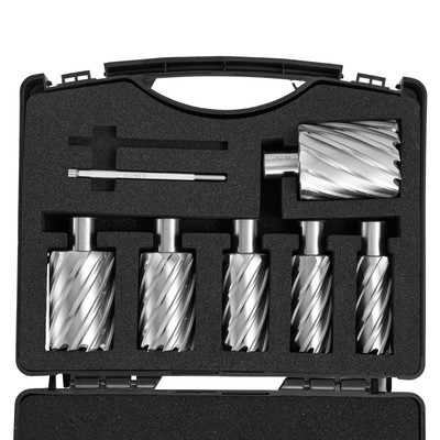 6 PCS Annular Cutter Set HSS Magnetic Drill Bits Weldon Shank 2'' Depth