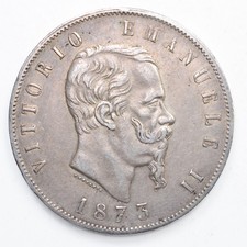 ITALIA REGNO D'ITALIA Vittorio Emanuele II 5 Lire 1873 Milano