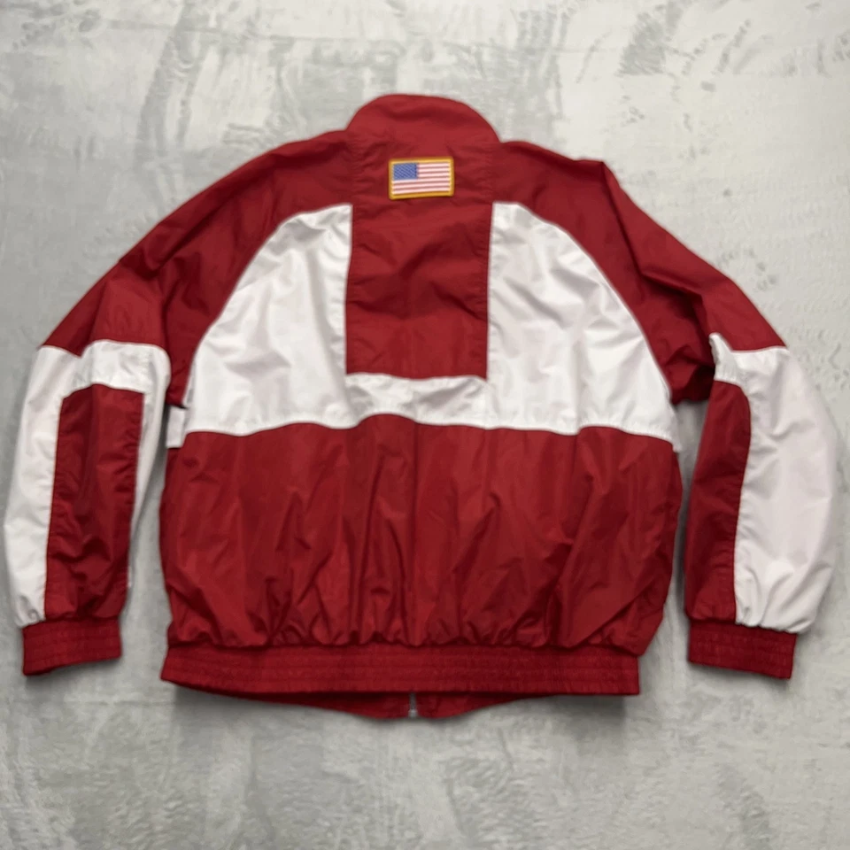 Nike Vintage Rare Windrunner Windbreaker Jacket Size Large Red White Nylon Glanz - Image 3 of 4