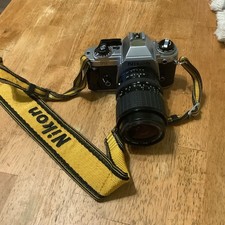 Nikon FG SLR Film Camera with Sigma Zoom Lens, Made In Japan, Tested Works
