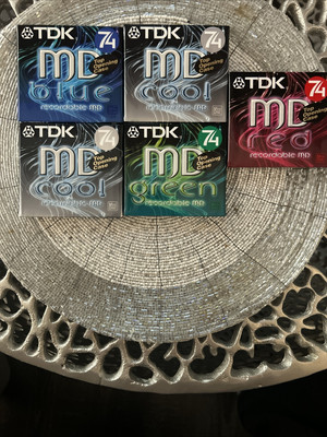 Mini Disk Color TDK 74 min MD !!!NEU  OVP/eingeschweißt 5 Stück Rar Sammler
