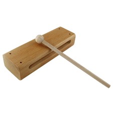 Wood Block with Mallet ZZLZX 1Set Musical Instrument Natural