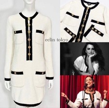 Chanel White Cotton Knit Dress S Cruise Collection Authentic Excellent Conditio