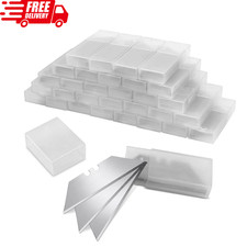 Utility Knife Blades, 100 Pcs Razor Blades, SK5 High Carbon Steel Box Cutter Bla