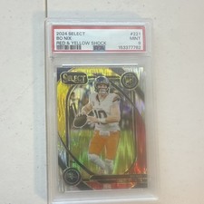 Panini 2024 Select Club Level Bo Nix Broncos #221 Red/Yellow Shock PSA 9 RC
